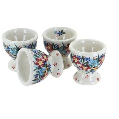 Blue Rose Polish Pottery 38-4 Vena Egg Cup Set
