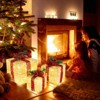 SEVOBAL Inflatable Holiday Decorations 3pcs 10 inch-8 inch-6 inch Golden Gift Box Garden Gift Box Decoration Christmas Gift Box, Gold, 9.8"*9.8"*9.8" - 4 of 4