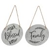 Transpac Metal Blessed Family Sign Set of 2 Spring Home Decorations Wall Sign Panels Iron for Spring and Summer - 2 of 3