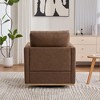 GDFStudio Virginia Modern 30.7" Wood and Faux Leather Upholstered Square Swivel Chair - 4 of 4