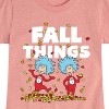 Girls' - Dr. Seuss - Fall Things Thing 1 and Thing 2 Fitted Short Sleeve Graphic T-Shirt - 2 of 4