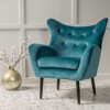 CAVINAS Modern Tufted Curved Wingback Chair, Velvet Armchair, Single Sofa Chair, Comfy Reading Chair for Bedroom, Living Room - 2 of 4