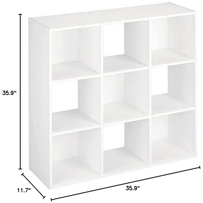 ClosetMaid 9 Cube Laminated Wood Stackable Open Bookcase Display Shelf Storage Organizer for Household, Living Rooms, and Studies, White, 3 of 7