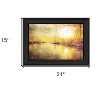 HomeRoots Yellow Sunset Boats In Marina Black Framed Print Wall Art - 3 of 4