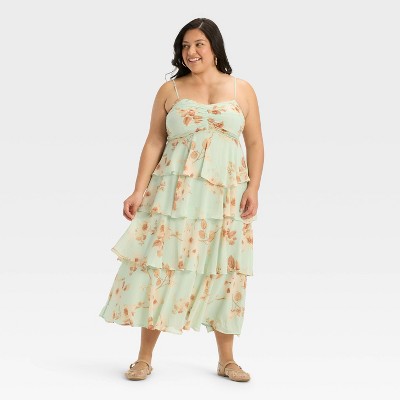 Women's Tiered Ruffle Maxi A-Line Dress - A New Day™