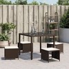 vidaXL Patio Stools with Cushions 4 pcs Brown 15.7"x15.7"x13.8" Poly Rattan - 4 of 4