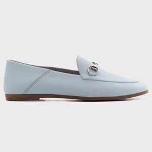 Penny - Baby Blue Leather Horsebit Loafers | Forever & Always Shoes - 1 of 4