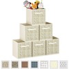 FURNIinspire 6pcs Fabric Utility Storage Bins Drawer Organizer Basket Storage Cubes Box Bedroom Closet Dorm Organizer , Beige, 10.92"*10.34"*3.9" - 2 of 4