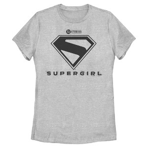 Womens Supergirl Official Shield Black Logo T Shirt - 1 of 4