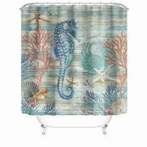 Beautiful Seahorse Shower Curtains for Bathroom Waterproof Fabric Bath Curtain Durable Soft Stylish Bathroom Decor 72x72 Inch - 1 of 1