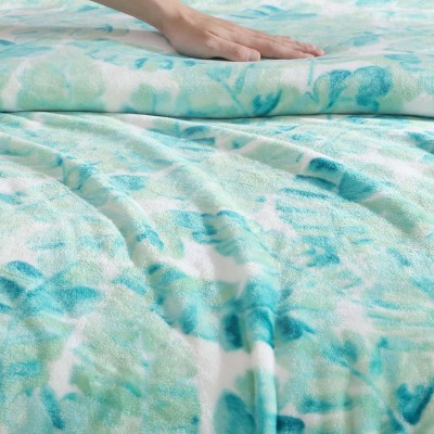 Weekend Green Tropical Plush Fleece Throw Blanket 50" x 70"