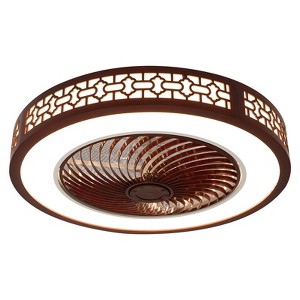 YIYIBYUS 22Inch Indoor 2 Colors Change LED Red Wood Framed Ceiling Fan - 1 of 4