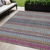 Taupe Purple And Blue Striped Washable Indoor Outdoor Area Rug - 2 of 4