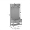 LIVAREEmlen 3-in-1 Hallway Garment Racks with 2 Storage Drawer and 4 Coat Rack, Wooden Entryway Shoe Rack Bench with Padded Seat Cushion(Grey) - 2 of 4