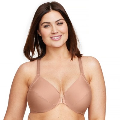 Glamorise Womens Front-Closure Smoothing WonderWire Underwire Bra 1247  Cappuccino 48DD