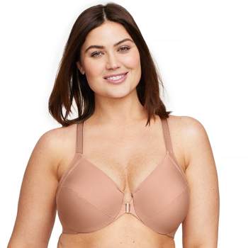 Glamorise Womens Front-closure Smoothing Wonderwire Underwire Bra 1247  Apricot 34d : Target