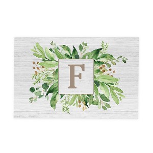 Personalization Mall Spring Greenery Personalized Letter Doormat - 18" x 27" - 1 of 1