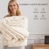 Aoibox Exclusivo Mezcla Fleece Throw Blanket, Super Soft and Warm Lightweight Checkered Pattern for All Seasons, Ivory - 3 of 4