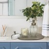 Set of 3 Emory Vintage Glass Plated Soap Pump & Q-tip Jar set with Vanity Tray Pewter - Nu Steel - 2 of 4