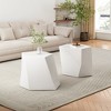 30.25" Modern Geometric 2-Piece Coffee Table Set with Flexible Arrangement and Easy Maintenance for Living Room, Apartment, or Office - 2 of 4