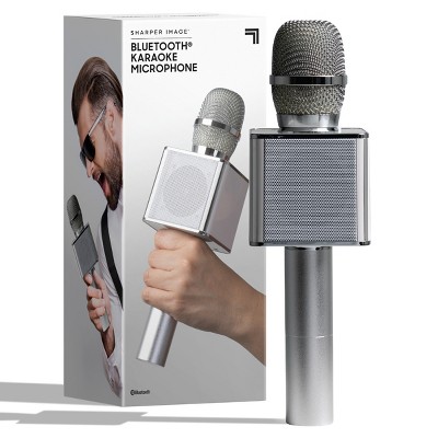 SHARPER IMAGE Musical Microphone Bluetooth Broadcaster in Silver