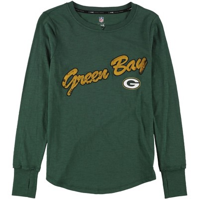 G-III Sports Womens Green Bay Packers Embellished T-Shirt