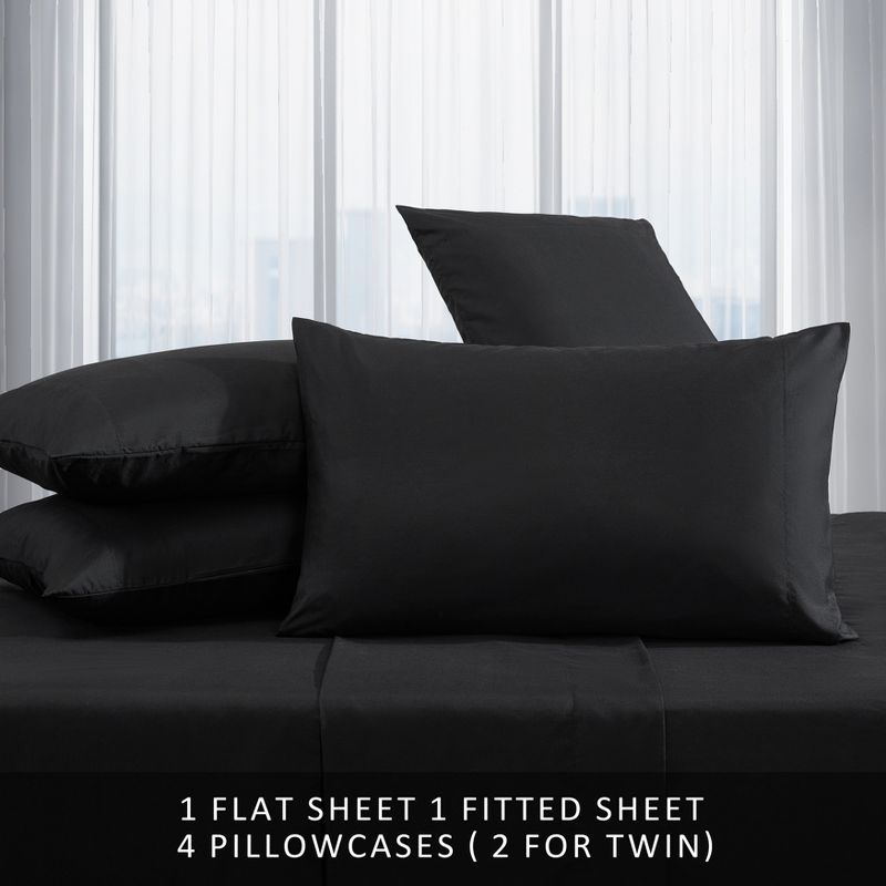 Kenneth Cole New York Brushed Microfiber Sheet Sets (Solid -Black)-Full, 5 of 9