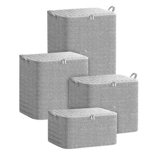 4 Pack Foldable Non Woven Storage Bags Closet Organizers Wardrobe Sorting Baskets - 1 of 4