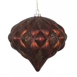 Vickerman 145Mm Diamond Onion*1Pc/Bag-Matte Copper with Matching Glitter, Shatterproof, and a Secure Cap
