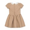 Girls' Short Sleeve Quilted Dress with Eyelet Collar, Kids - 3 of 3