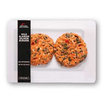 Encore Seafoods Salmon Florentine Burgers - 8oz