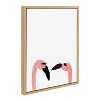18" x 24" Sylvie Flamingo Faces by Kendra Dandy of Bouffants and Broken Hearts Framed Wall Canvas Natural - Kate & Laurel All Things Decor - 2 of 4