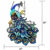 CHLOE Lighting GLORY Tiffany-style Peacock Glass Window Panel 17X25 - 4 of 4