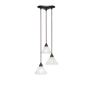 Toltec Lighting Europa 3 - Light Pendant in  Dark Granite with 7" Gold Ice Shade - 1 of 1