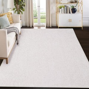 Washable Bathroom Rug,Ultra-Thin Non-Slip Modern Solid Carpet for Entrance, Kitchen & Bathroom - 1 of 4