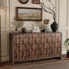Lyngins Retro Hexagonal Pattern 3-Door Accent Cabinet, MDF/Fir Wood, Farmhouse Storage Cabinet/Sideboard Cabinet/Kitchen Pantry Cabinet - 2 of 4