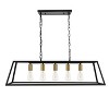 Elegant Lighting Resolute 5 light brass and black Pendant - 3 of 4
