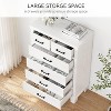 Dresser for Bedroom with 6 Drawers, 45" Tall Grey Chests of Drawers with Storage, Large Drawer Dresser for Closet, Wooden Storage Cabinet for Entryway - 4 of 4