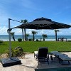 PURPLE LEAF 11 Feet Patio Umbrella Outdoor Round Double-Top Aluminum Umbrella Cantilever Patio Umbrella for Garden Deck Pool Patio - 2 of 4