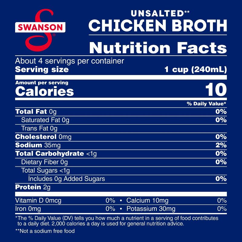 Swanson 100% Natural Gluten Free Unsalted Chicken Broth - 32 fl oz, 3 of 15