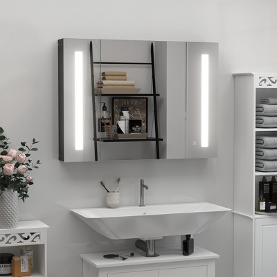 Vynxaria Wall Cabinet with Doors: Adjustable Shelf, Towel Bar, and Paper Holder for Efficient Over-the-Toilet Bathroom Storage.