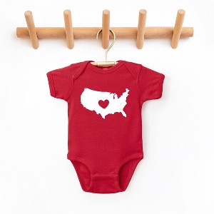 The Juniper Shop USA Heart Outline Baby Bodysuit - 1 of 2