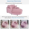 Chaise Lounge Sofa Bed with Tufted Seat and Pillows, Chenille Upholstered Chaise Lounge for Living Room, Modern Curved Chaise Lounge Sofa-Koiai - 3 of 4