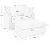 NicBex Couches for Living Room Single Deep Seat Sofa Couch Corduroy Slip-covered Armchair with Footstool and Big Toss Pillows, Cream - 4 of 4