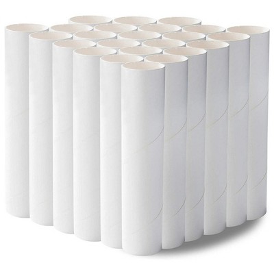 Genie Crafts 24 Pack White Cardboard Tubes Roll for Crafts, 1.75 x 8 In