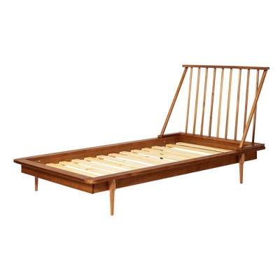 Twin Mid-Century Solid Wood Spindle Bed Caramel - Saracina Home