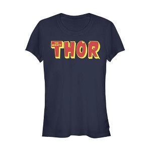 Juniors Womens Marvel Thor Text Logo T-Shirt - 1 of 3