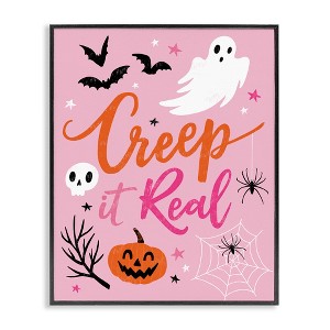 Stupell Industries Creep It Real Pink Halloween Phrase Black Framed Giclee Art - 1 of 4