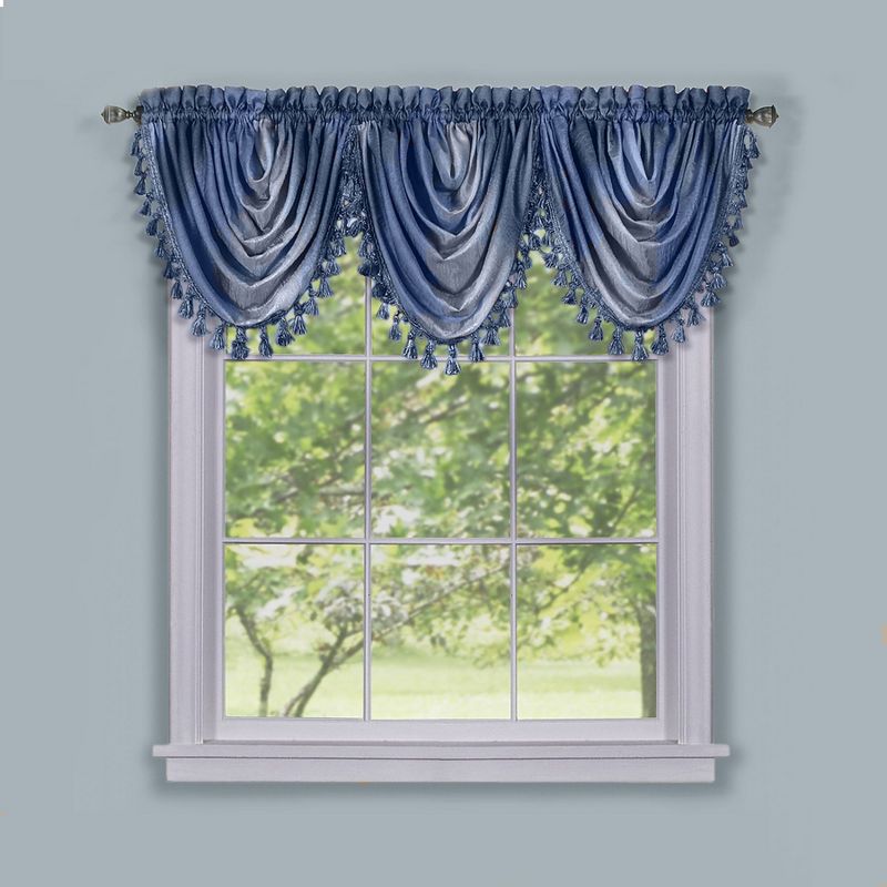 GoodGram Royal Ombre Crushed Semi Sheer Complete 6 Pc. Window Curtain & Valance Set, 3 of 5