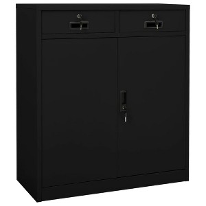 vidaXL Office Cabinet Black 35.4"x15.7"x40.2" Steel - 1 of 4